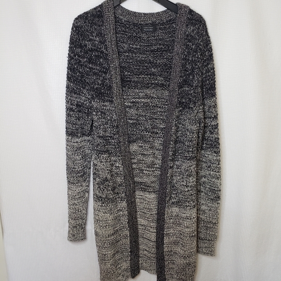FANTASTIC Zara Men's Med/Lg LONG 100% Cotton Ombre Knit Cardigan Sweater Jacket - Picture 3 of 10